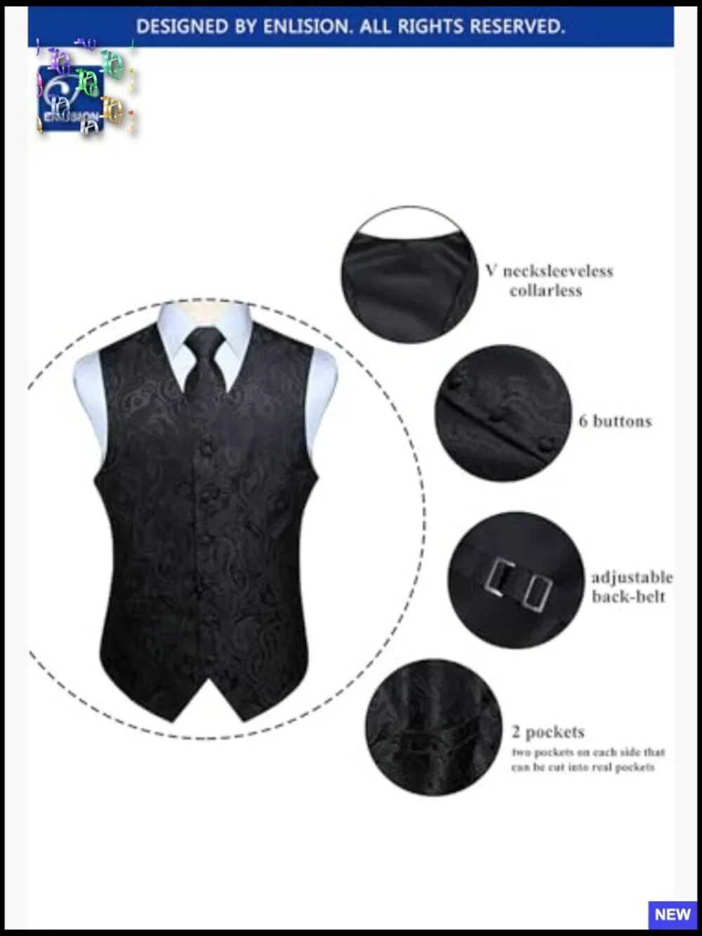 Men's Formal Vest Set Paisley Tuxedo Elegant Silk Blend Wedding Prom Party